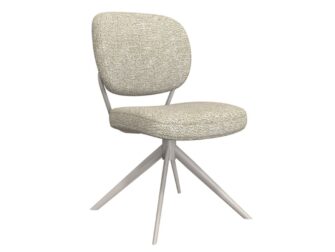 Eetkamerstoel Axton - naturel - zonder arm - metaalkleur taupe Eetkamerstoel Axton - naturel - zonder arm - metaalkleur taupe