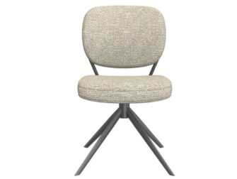 Eetkamerstoel Axton - naturel - zonder arm - metaalkleur zwart Eetkamerstoel Axton - naturel - zonder arm - metaalkleur zwart