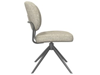 Eetkamerstoel Axton - naturel - zonder arm - metaalkleur zwart Eetkamerstoel Axton - naturel - zonder arm - metaalkleur zwart