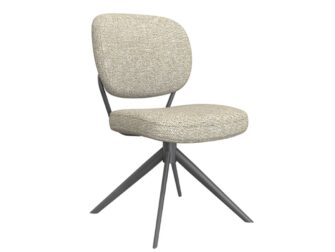 Eetkamerstoel Axton - naturel - zonder arm - metaalkleur zwart Eetkamerstoel Axton - naturel - zonder arm - metaalkleur zwart