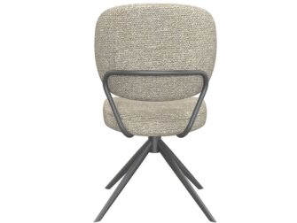 Eetkamerstoel Axton - naturel - zonder arm - metaalkleur zwart Eetkamerstoel Axton - naturel - zonder arm - metaalkleur zwart