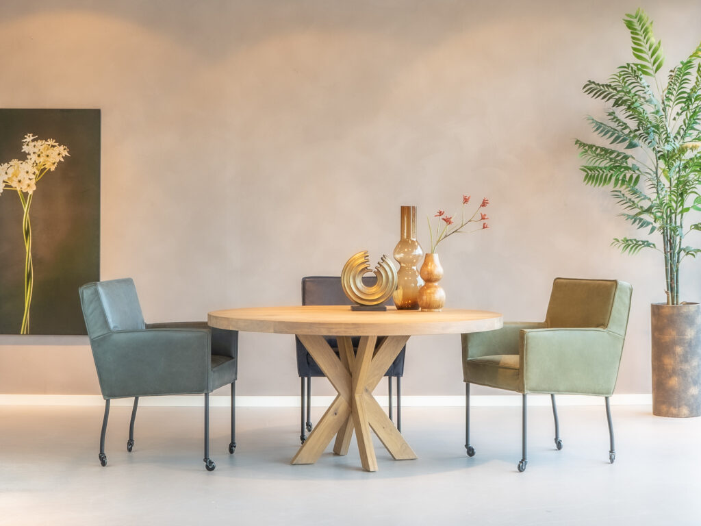 groene vierkante eetkamerstoel