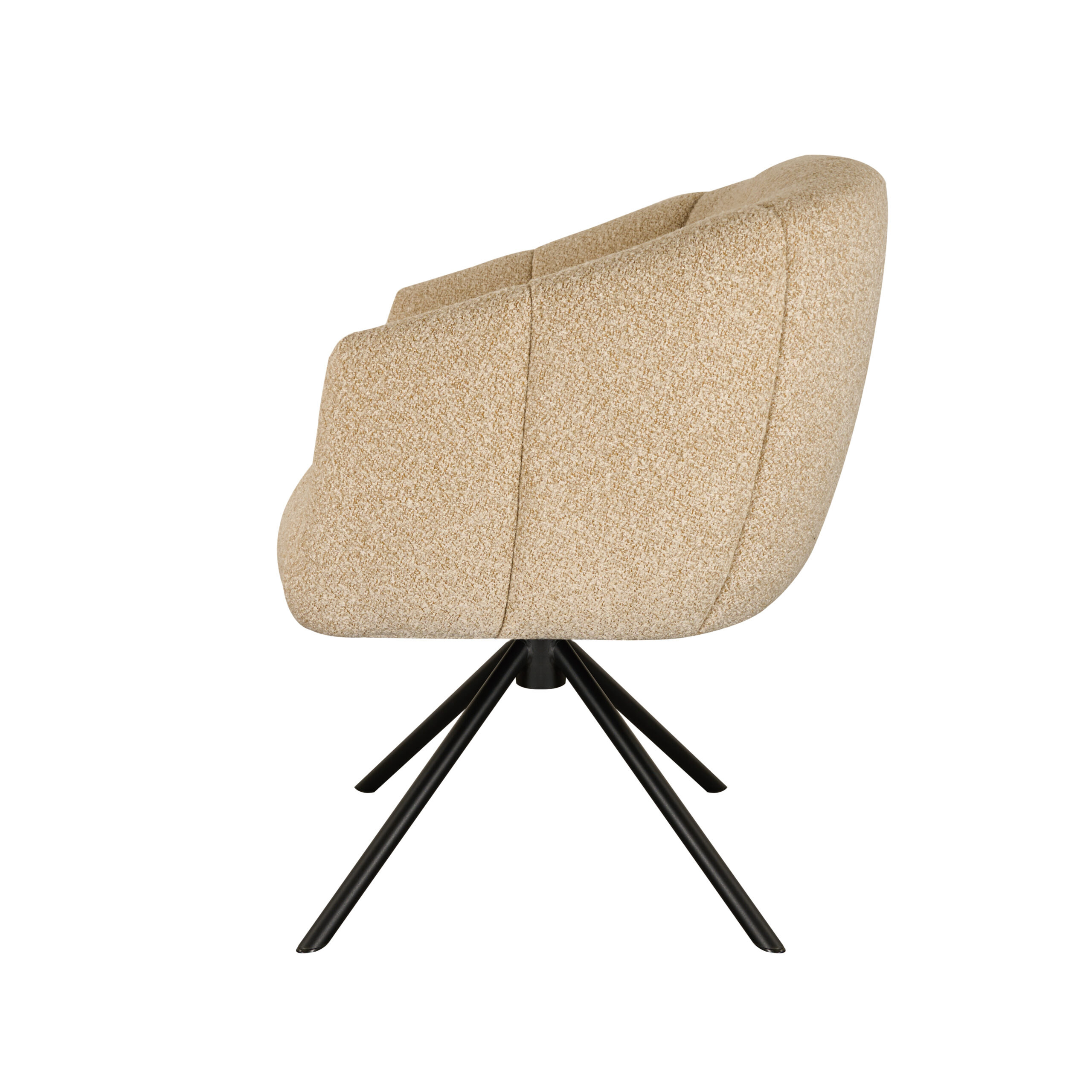 Eetkamerstoel Cloud - beige - metaalkleur zwart