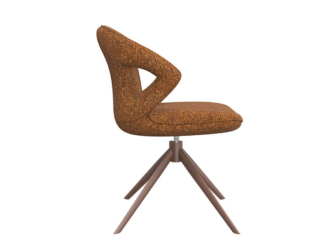 Eetkamerstoel Corvo - coral - met arm - metaalkleur terra