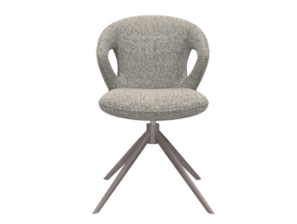 Eetkamerstoel Corvo - mushroom - met arm - metaalkleur brons