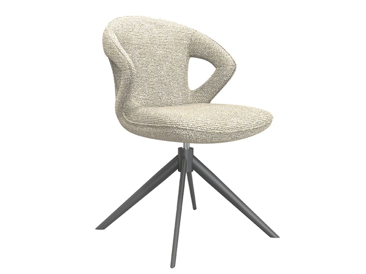 Eetkamerstoel Corvo - naturel - met arm - metaalkleur zwart