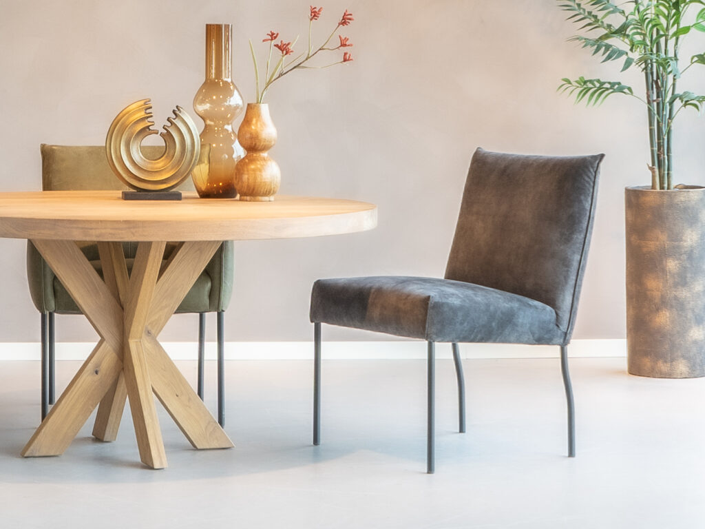 eetkamer stoelen grijs leer