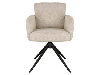 Eetkamerstoel Fay - naturel - metaalkleur zwart Eetkamerstoel Fay - naturel - metaalkleur zwart