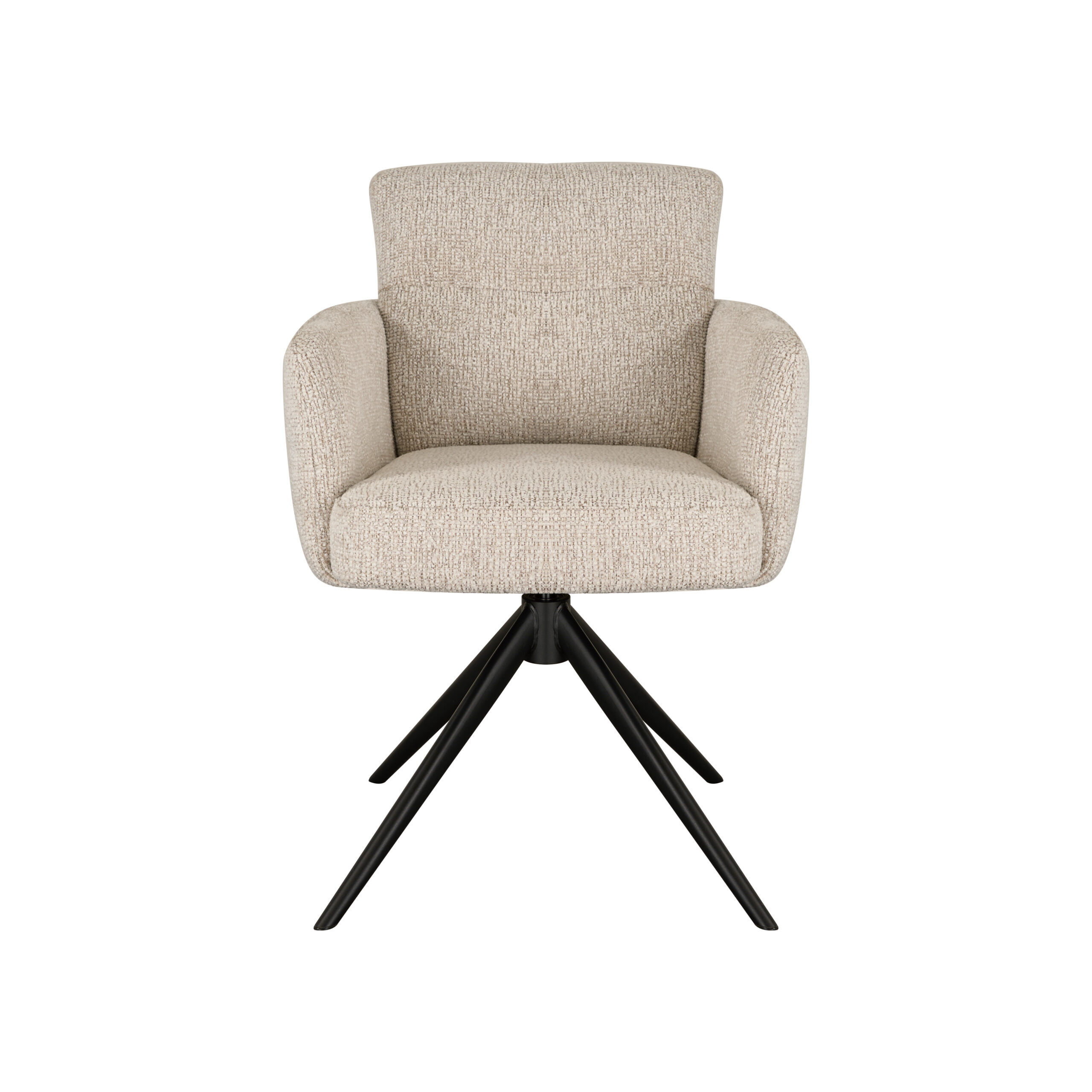 Eetkamerstoel Fay - naturel - metaalkleur zwart