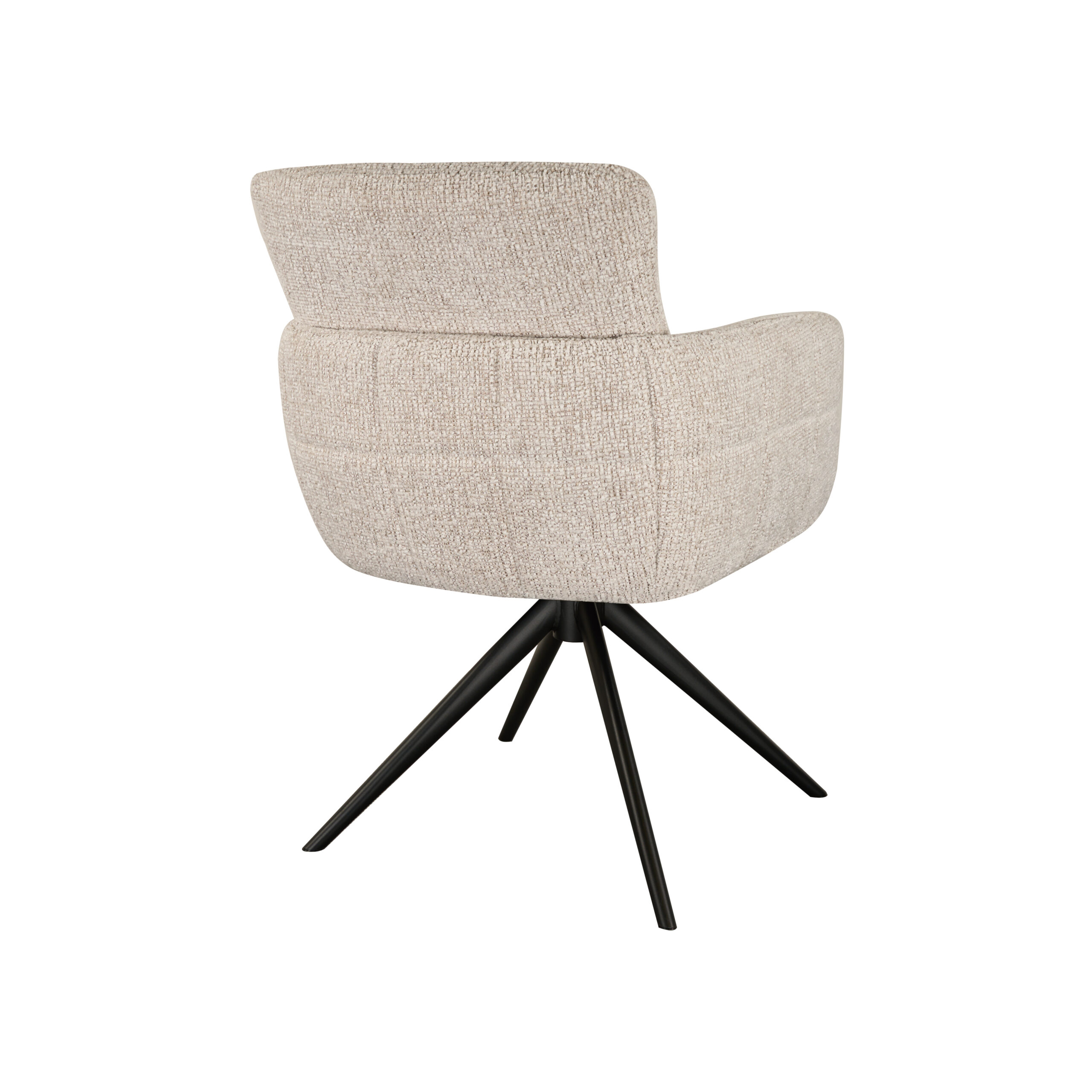 Eetkamerstoel Fay - naturel - metaalkleur zwart