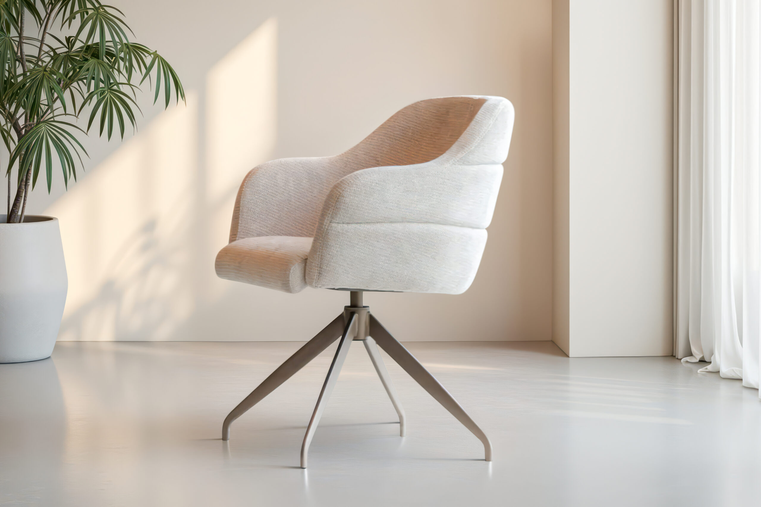 Draaibare eetkamerstoel met comfortabele zitting en stijlvol design