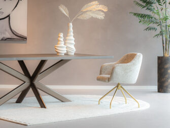 eetkamerstoel teddy gouden draaipoot