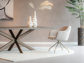 elegante ronde eetkamerstoel champagne