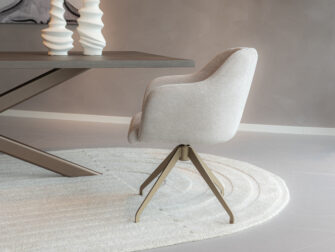 kuipstoel beige bruin stof