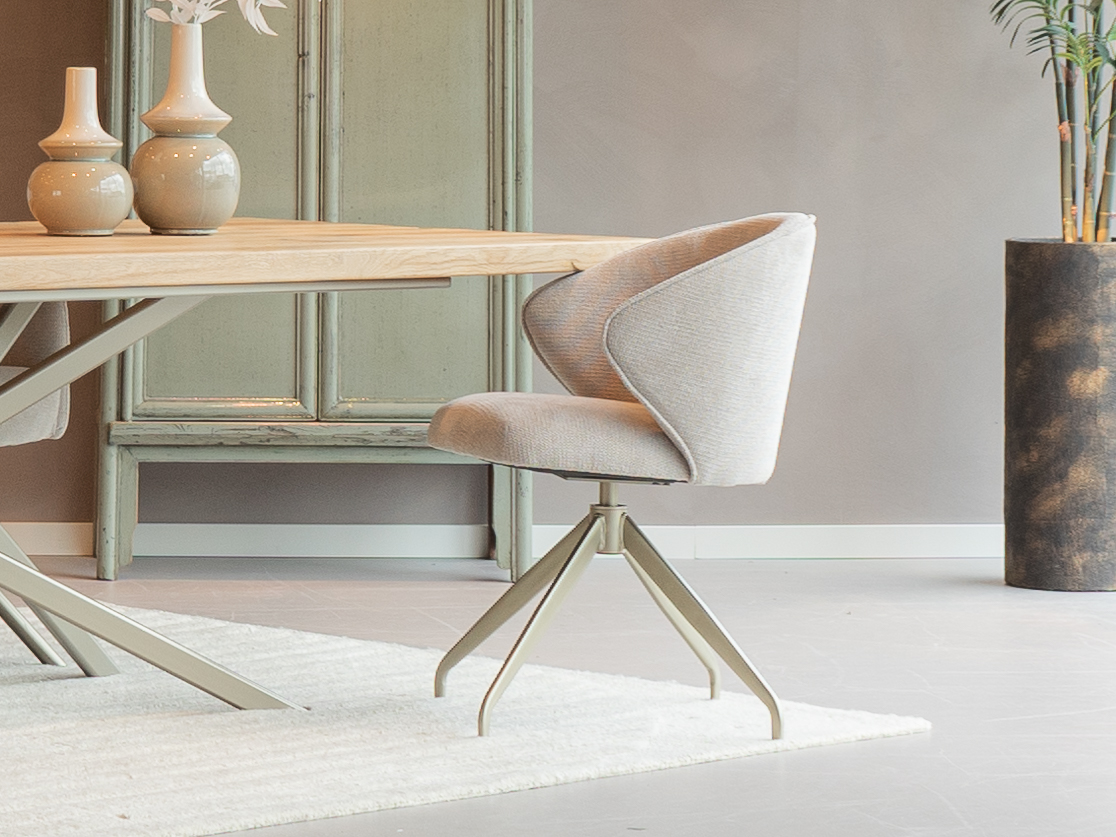 eetkamerstoel metaal champagne