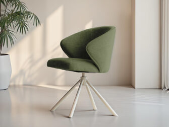 Eetkamerstoel Kayali - mito hunter - onderstel c - metaalkleur magnum Hedendaagse eetkamerstoel met zachte stof en stevige vorm