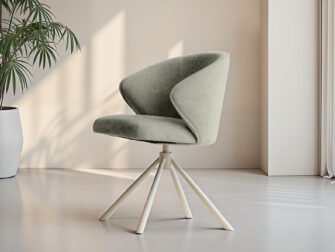 Eetkamerstoel Kayali - mito lightgrey - onderstel c - metaalkleur magnum Zachte eetstoel met moderne lijnen en compact onderstel