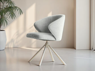 Eetkamerstoel Kayali - mito natural - onderstel c - metaalkleur magnum Eetkamerstoel met draaibare zitting en elegante lijnen