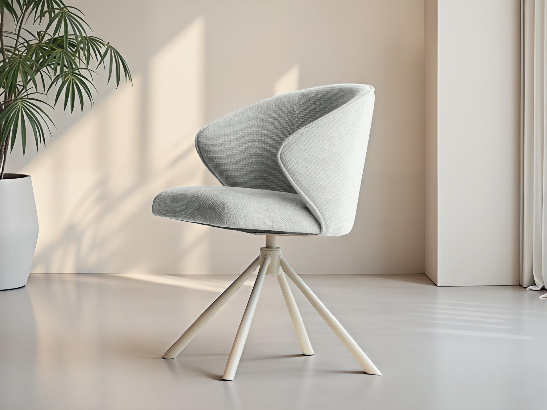 Eetkamerstoel met draaibare zitting en elegante lijnen