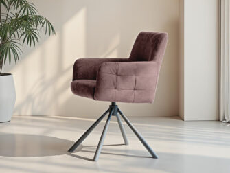 retro rode eetkamerstoel met armleuningen