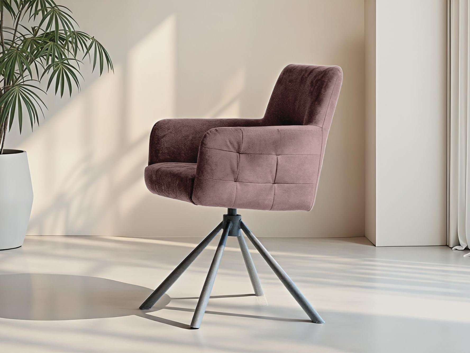 retro rode eetkamerstoel met armleuningen