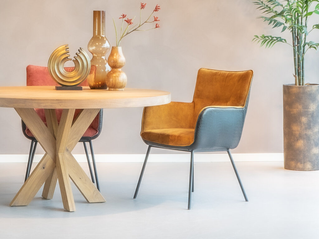 leren eetkamerstoelen met armleuning