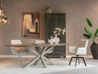 draaibare eetkamerstoelen in diverse stoffen