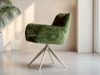 Chique draaibare eetkamerstoel met hoge rug