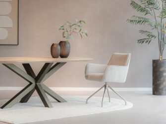 Eetkamerstoel Massimo - mito beige - onderstel a - metaalkleur champagne bureau stoel zelf configureren