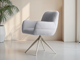 Chique lichtgrijze eetkamerstoel met comfortabele rugleuning