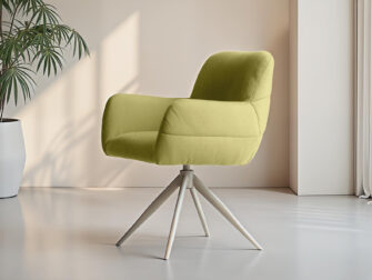 Moderne lime kleurige eetkamerstoel met draaivoet