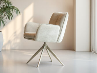 Zacht gevormde draaistoel met moderne uitstraling