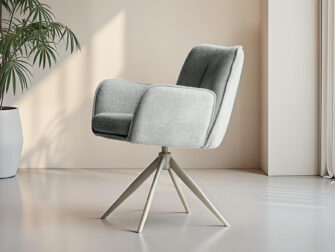 Grijs kleurige eetkamerstoel in eigentijdse stijl