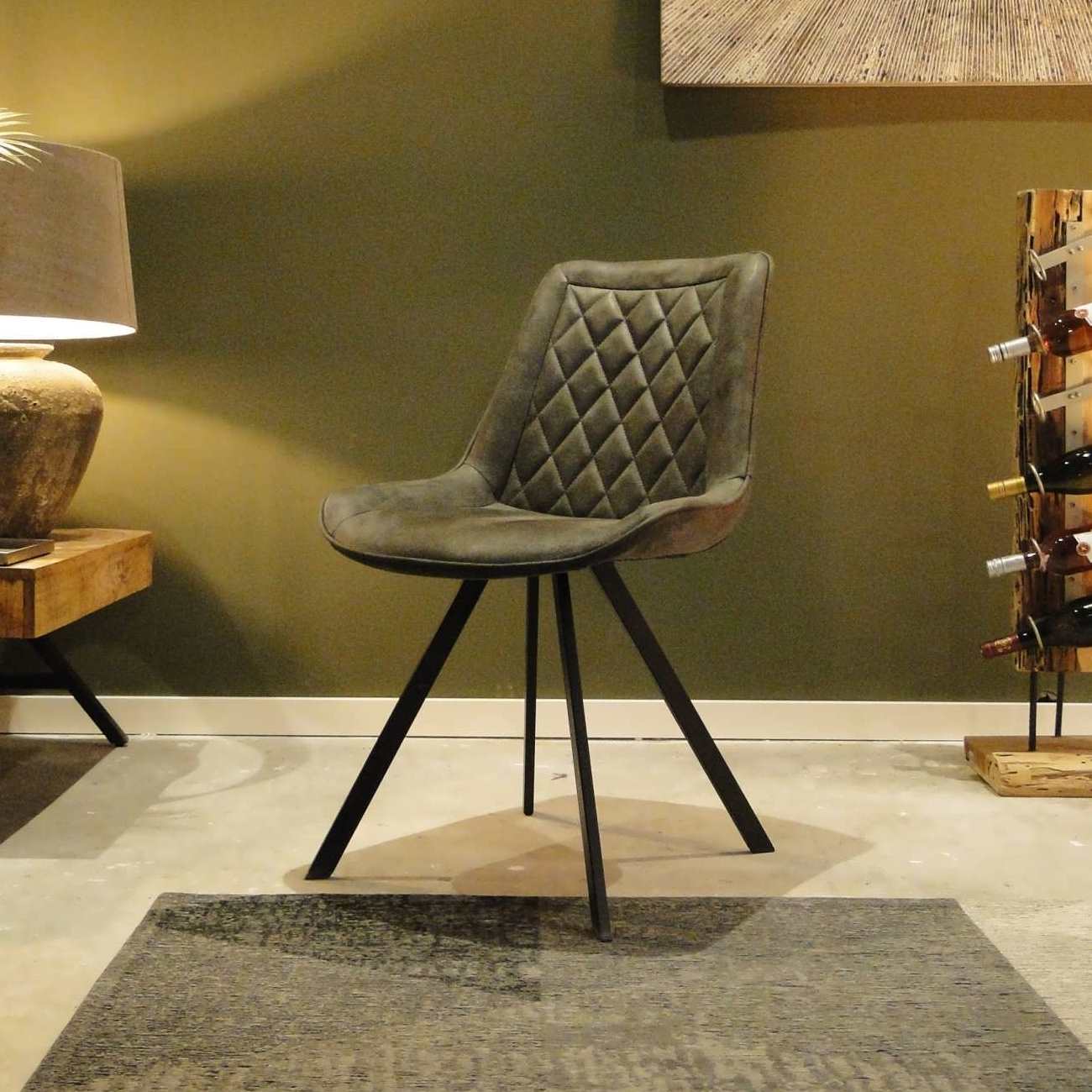 Eetkamerstoel Palamos eco leder graphite