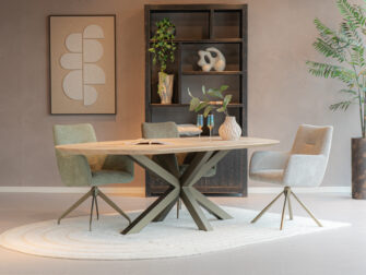 Eetkamerstoel Santorini - mito desert - onderstel c - metaalkleur oud messing eetkamer stoelen oud messing frame