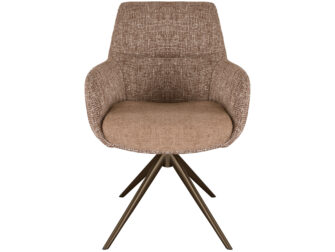 Eetkamerstoel Sky - blush - dubbele stoffering - metaalkleur anodic brown Eetkamerstoel Sky - blush - dubbele stoffering - metaalkleur anodic brown
