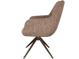 Eetkamerstoel Sky - blush - dubbele stoffering - metaalkleur anodic brown Eetkamerstoel Sky - blush - dubbele stoffering - metaalkleur anodic brown