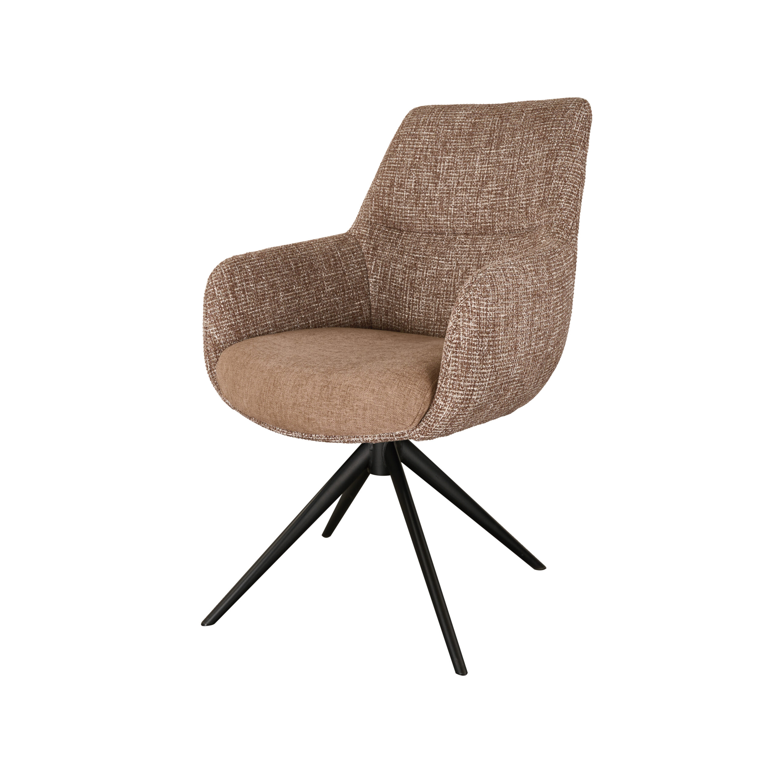 Eetkamerstoel Sky - blush - dubbele stoffering - metaalkleur zwart