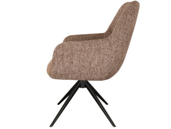 Eetkamerstoel Sky - blush - enkele stoffering - metaalkleur zwart Eetkamerstoel Sky - blush - enkele stoffering - metaalkleur zwart