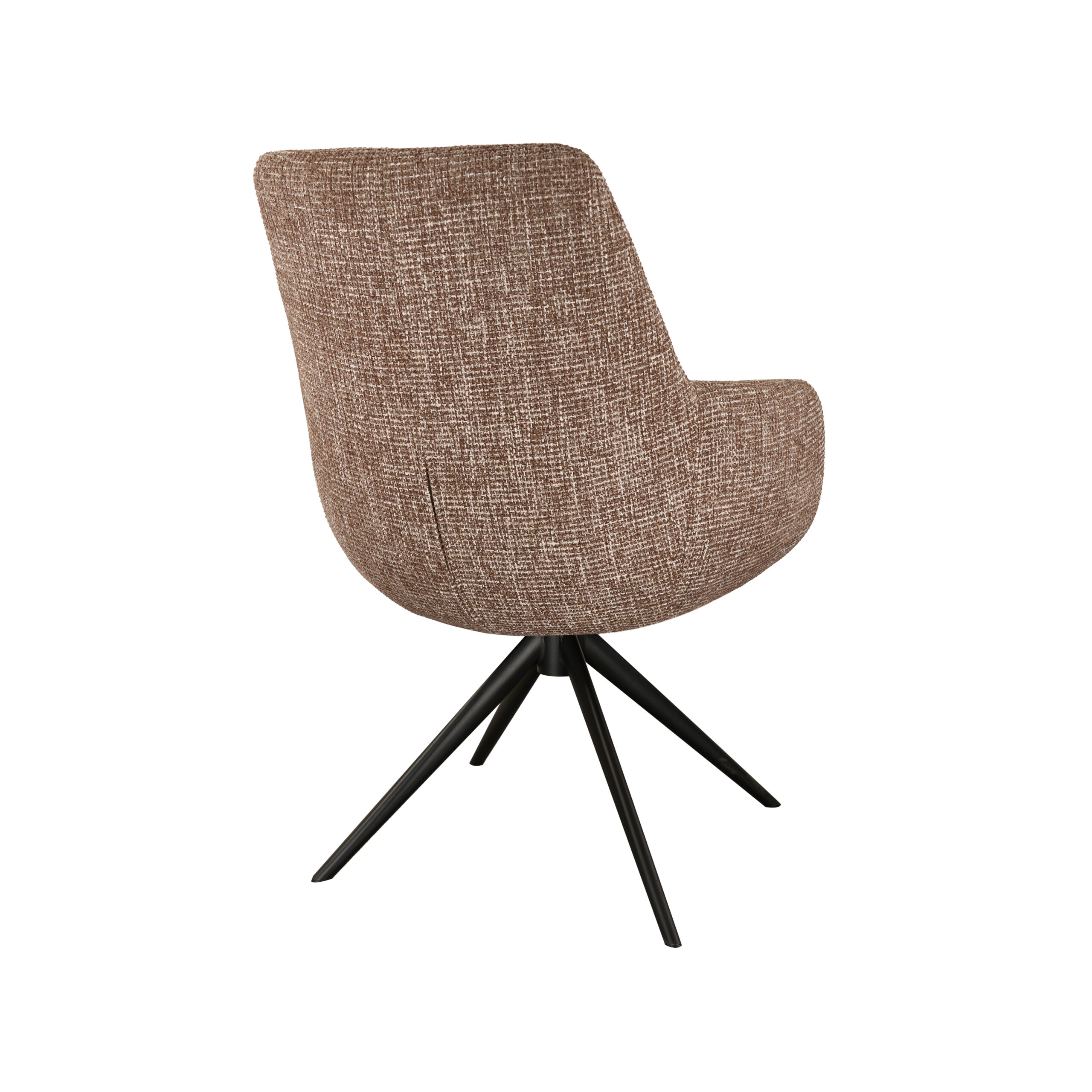 Eetkamerstoel Sky - blush - enkele stoffering - metaalkleur zwart