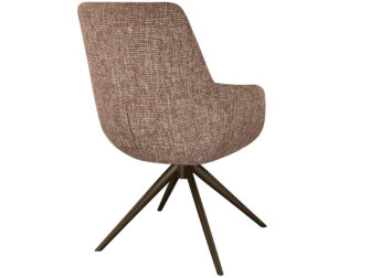 Eetkamerstoel Sky - blush - enkele stoffering - metaalkleur anodic brown Eetkamerstoel Sky - blush - enkele stoffering - metaalkleur anodic brown