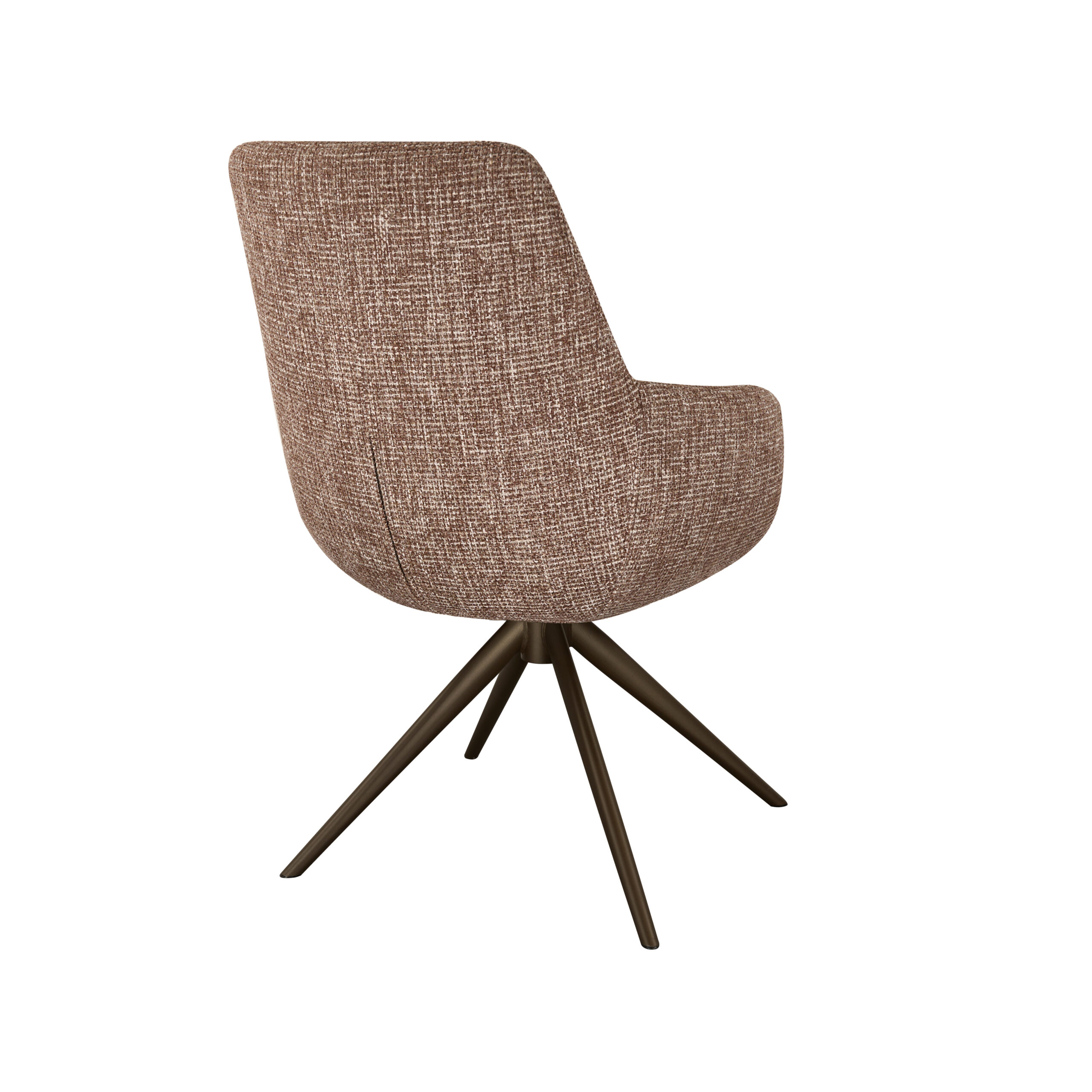 Eetkamerstoel Sky - blush - enkele stoffering - metaalkleur anodic brown