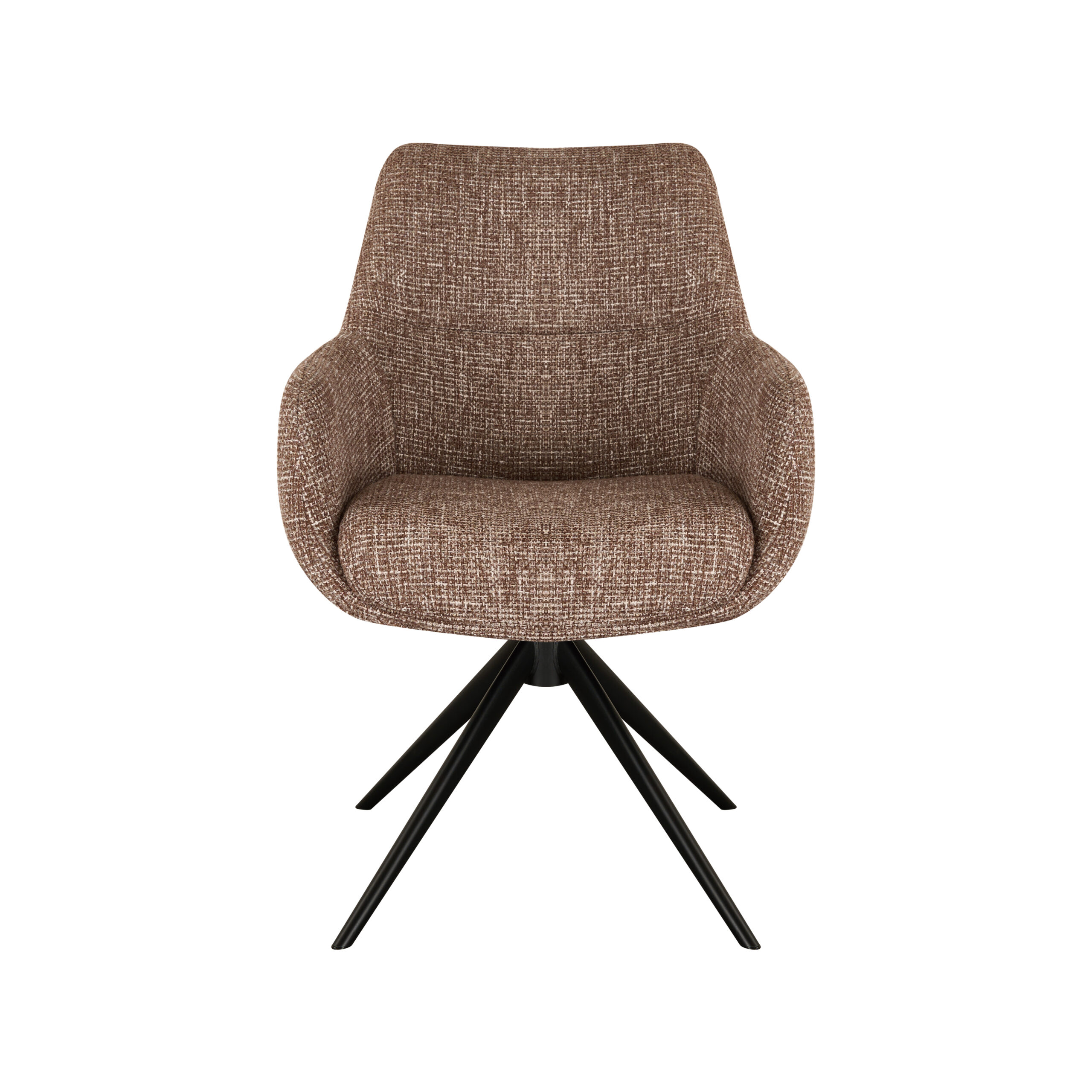 Eetkamerstoel Sky - blush - enkele stoffering - metaalkleur zwart