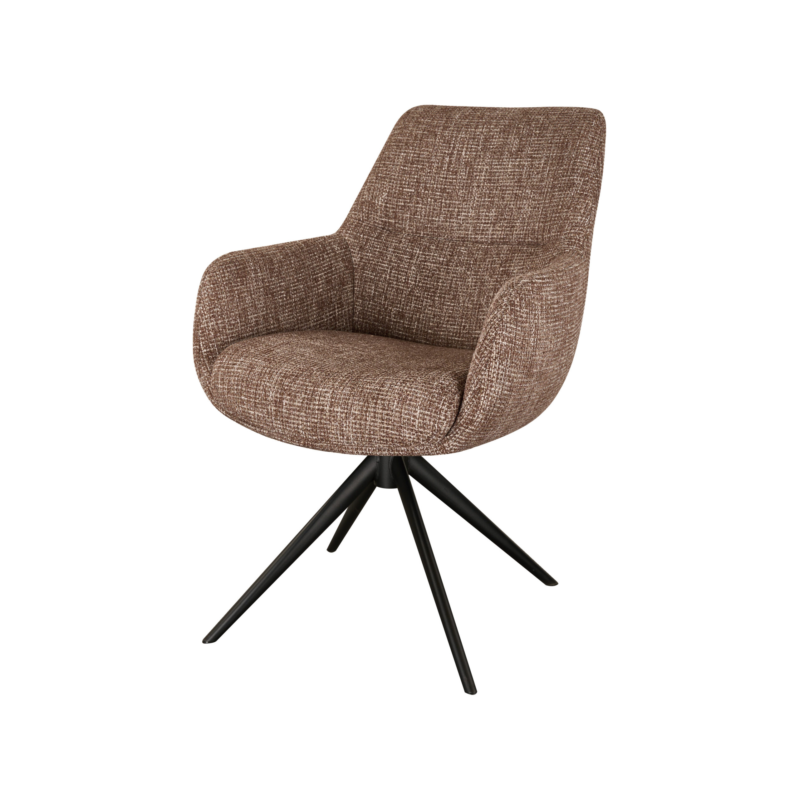 Eetkamerstoel Sky - blush - enkele stoffering - metaalkleur zwart