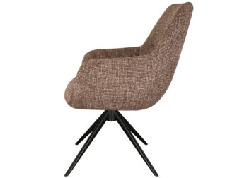 Eetkamerstoel Sky - blush - enkele stoffering - metaalkleur zwart Eetkamerstoel Sky - blush - enkele stoffering - metaalkleur zwart