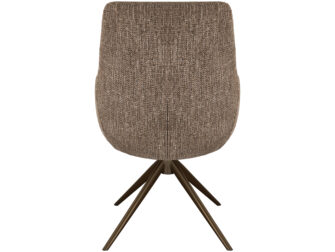 Eetkamerstoel Sky - liver - dubbele stoffering - metaalkleur anodic brown Eetkamerstoel Sky - liver - dubbele stoffering - metaalkleur anodic brown