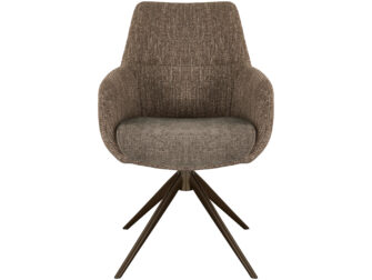 Eetkamerstoel Sky - liver - dubbele stoffering - metaalkleur anodic brown Eetkamerstoel Sky - liver - dubbele stoffering - metaalkleur anodic brown