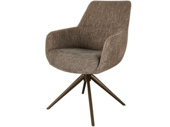 Eetkamerstoel Sky - liver - dubbele stoffering - metaalkleur anodic brown Eetkamerstoel Sky - liver - dubbele stoffering - metaalkleur anodic brown