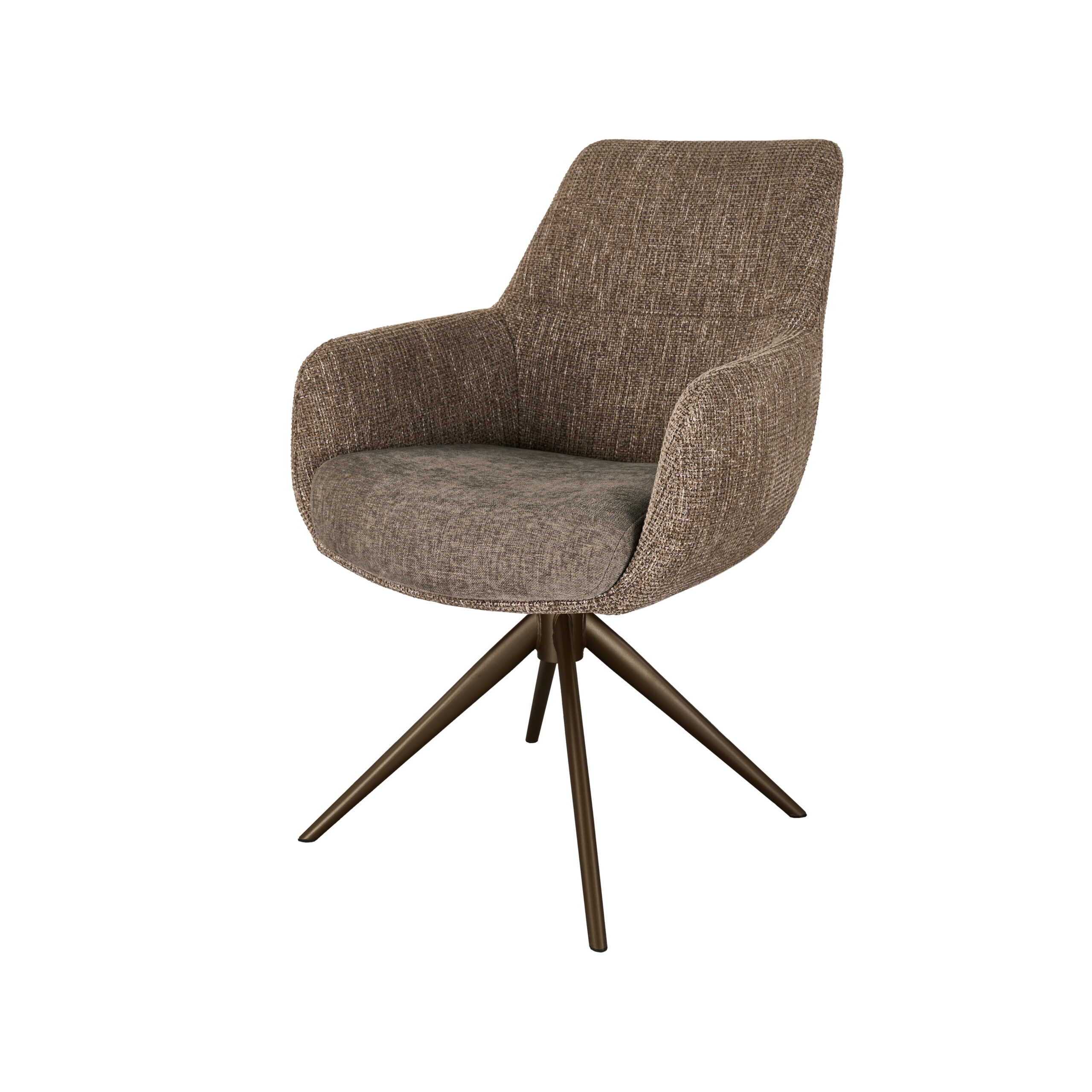 Eetkamerstoel Sky - liver - dubbele stoffering - metaalkleur anodic brown