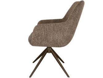 Eetkamerstoel Sky - liver - dubbele stoffering - metaalkleur anodic brown Eetkamerstoel Sky - liver - dubbele stoffering - metaalkleur anodic brown